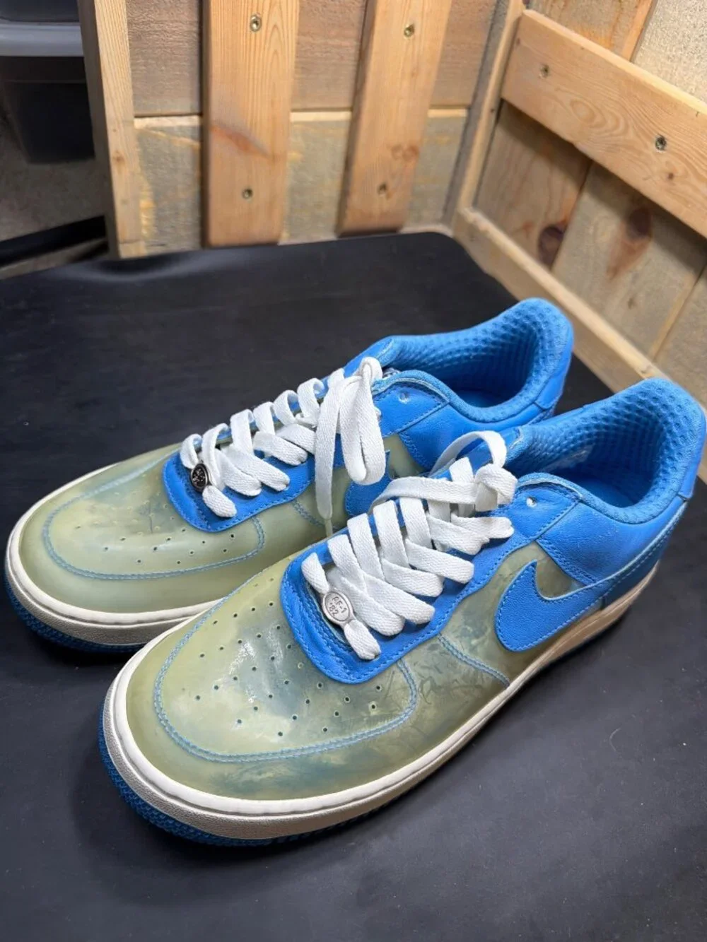 Nike Air Force 1 313641-941 Clear Blue Womens Shoes US 9.5 Preowned Good Rare